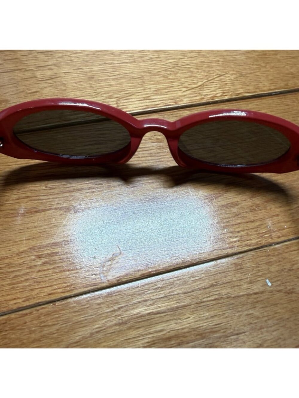 AIRE Fornax Red Oval Sunglasses Y2K Retro Slim Frame Trendy Street Style - Picture 6 of 9